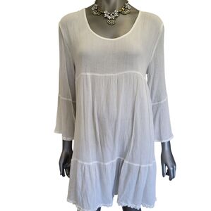 160B. Maroths Sheer Elegant White Women's Top - Size 5XL